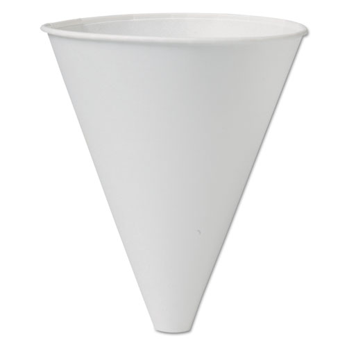 Bare Eco-Forward Treated Paper Funnel Cups, 10oz. White, 250/bag, 4 Bags/carton