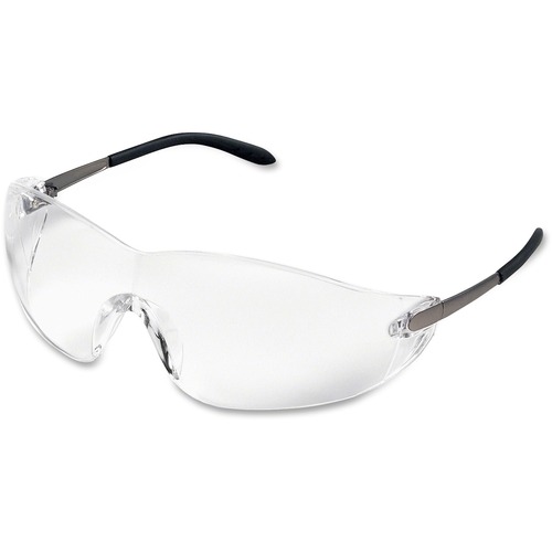 MCR Safety  Safety Glasses, Wraparound, Clear/Chrome