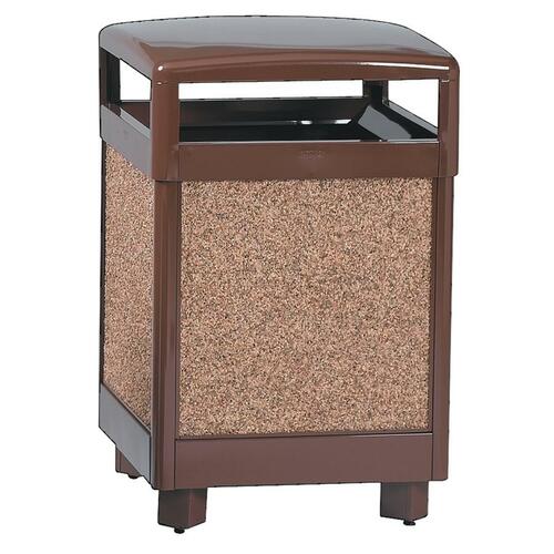 Rubbermaid Commercial Products  Litter Receptacle, 38 Gallon, 26" Sq.x40"H, Brown