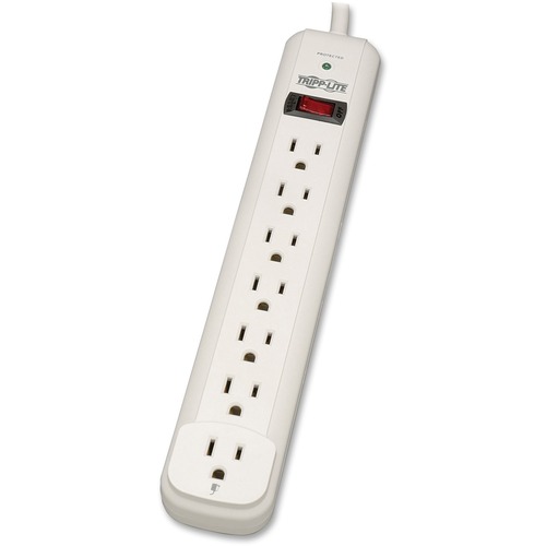 PROTECT IT! SURGE PROTECTOR, 7 OUTLETS, 25 FT CORD, 1080 JOULES, LIGHT GRAY