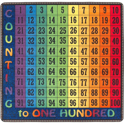 RUG,COUNTING TO 100,12'X12'