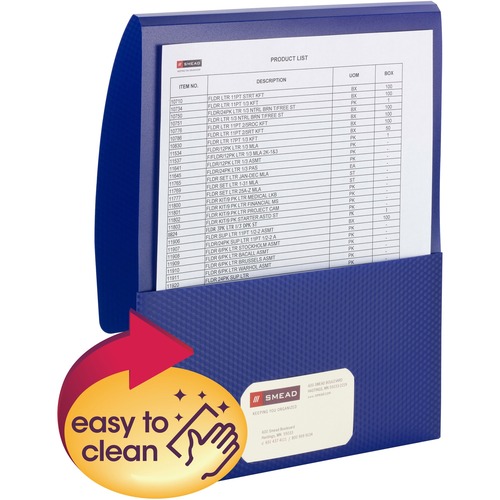Organized Up Poly Stackit Folders, Letter, 1" Capacity, Dark Blue, 5/pack