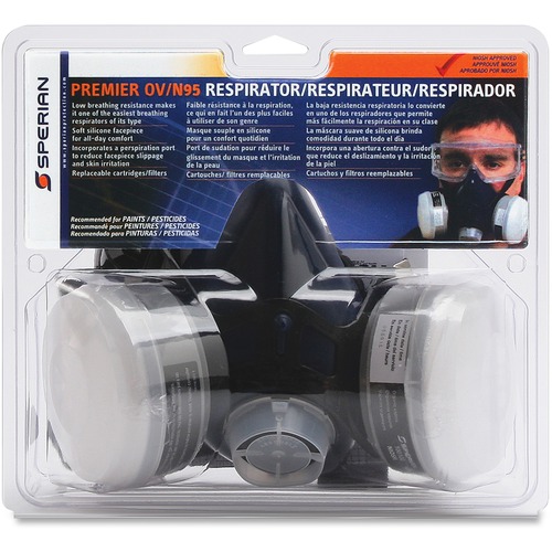 Honeywell  Premier OV/N95 Half Mask Respirator, Medium, Gray