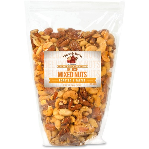 Office Snax  Mixed Nuts Roasted/Salted, 34oz., Orange