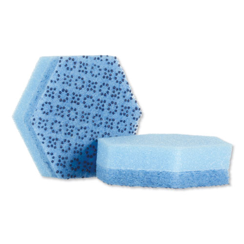 LOW SCRATCH SCOUR SPONGE 3000HEX, 4.45" X 3.85", BLUE, 16/CARTON