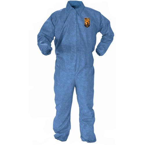 A60 ELASTIC-CUFF, ANKLE AND BACK COVERALLS, BLUE, X-LARGE, 24/CARTON