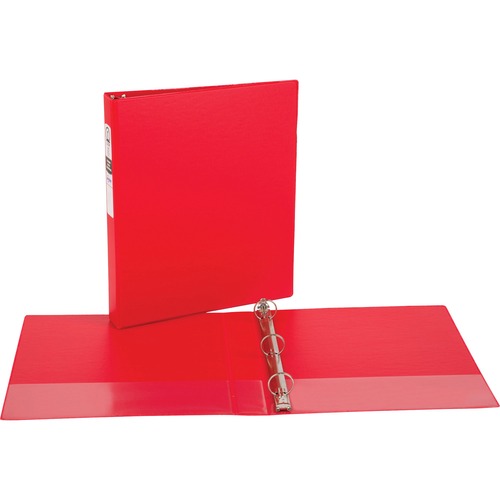 ECONOMY NON-VIEW BINDER WITH ROUND RINGS, 3 RINGS, 1" CAPACITY, 11 X 8.5, RED, (3310)