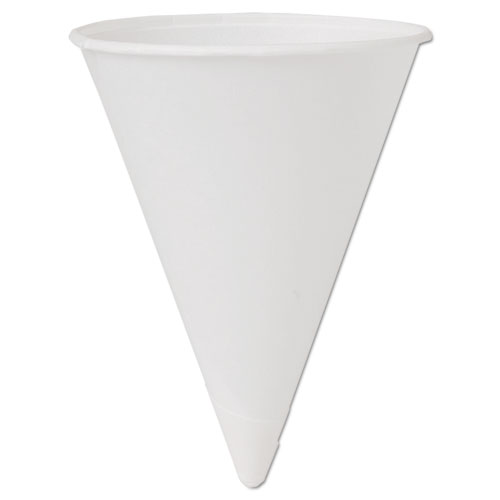 Cone Water Cups, Cold, Paper, 4oz, White, 200/bag, 25 Bags/carton