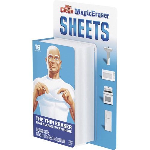 MAGIC ERASER SHEETS, 3.5" X 5.8" X 0.03", WHITE, 16/PACK, 8 PACK/CARTON