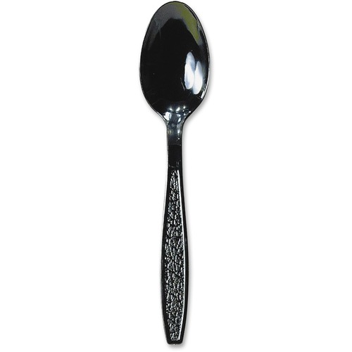 Solo Cup Company  Plastic Teaspoon, Heavyweight, 1000/CT, Black
