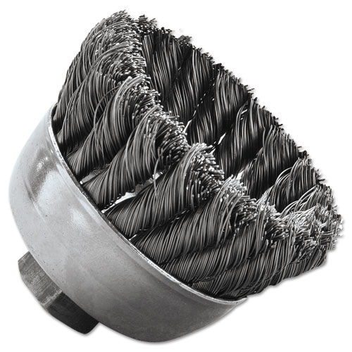 Sra-2 General-Duty Knot Wire Cup Brush, .014, 5/8-112, 3/4" Dia