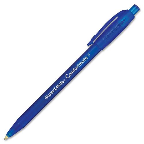 COMFORTMATE ULTRA RETRACTABLE BALLPOINT PEN, 0.8MM, BLUE INK/BARREL, DOZEN