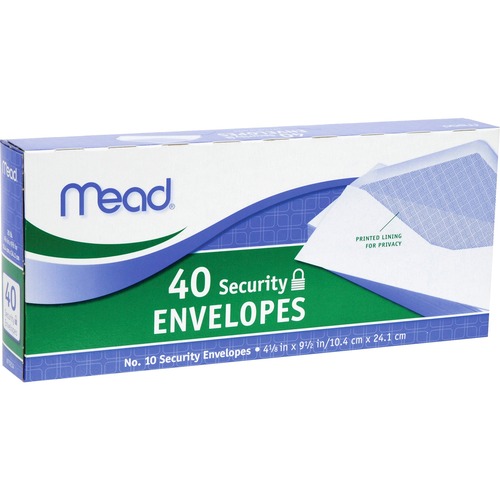 Mead  Security Envelopes, No. 10, 40/BX, White