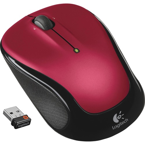 M325 WIRELESS MOUSE, 2.4 GHZ FREQUENCY/30 FT WIRELESS RANGE, LEFT/RIGHT HAND USE, RED