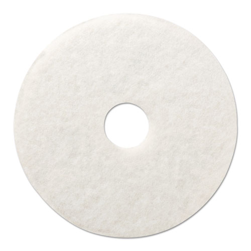 POLISHING FLOOR PADS, 20" DIAMETER, WHITE, 5/CARTON