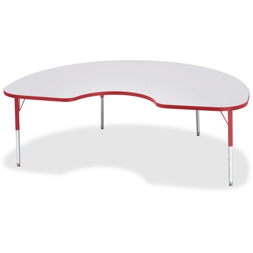 Jonti-Craft, Inc.  Activity Table, Kidney, 15"-24"x48"x72", Red