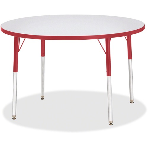 Jonti-Craft, Inc.  Activity Table, Round, 11"-15"x42", Red