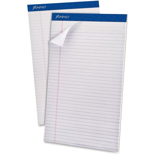 PERFORATED WRITING PADS, WIDE/LEGAL RULE, 8.5 X 14, WHITE, 50 SHEETS, DOZEN
