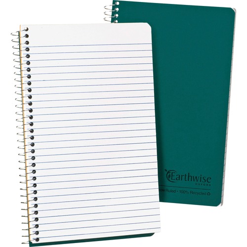 Oxford  Wirebound Notebook,Narrow Ruled,80 Sheets,8"x5",Green Cover