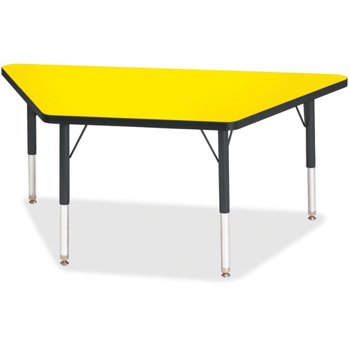 Jonti-Craft, Inc.  Activity Table, Trapezoid, 11"-15"x24"x48", Yellow/Black