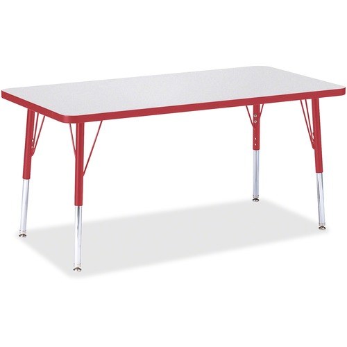 Jonti-Craft, Inc.  Kidz Activity Table, 24"x48"x15"-24", Gray/Red