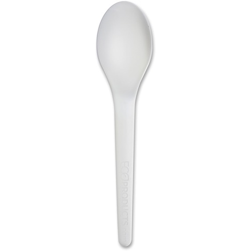 PLANTWARE COMPOSTABLE CUTLERY, SPOON, 6", PEARL WHITE, 50/PACK, 20 PACK/CARTON