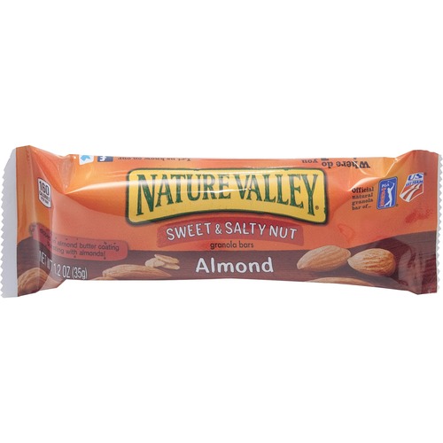 General Mills  Nut Granola Bars, Sweet/Salty, 1.2oz, 16/BX, Almond