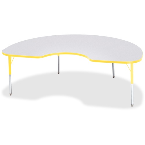 Jonti-Craft, Inc.  Activity Table, Kidney, 15"-24"x48"x72", Yellow