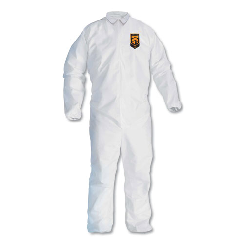 A30 ELASTIC-BACK AND CUFF COVERALLS, WHITE, LARGE, 25/CARTON