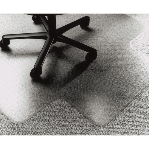 7220013053062, SKILCRAFT HEAVY-DUTY CHAIR MAT, PLUSH-TO-HIGH PILE CARPET, 45 X 53, CLEAR