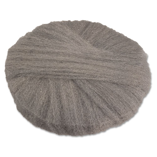 RADIAL STEEL WOOL PADS, GRADE 0 (FINE): CLEANING AND POLISHING, 18", GRAY, 12/CARTON