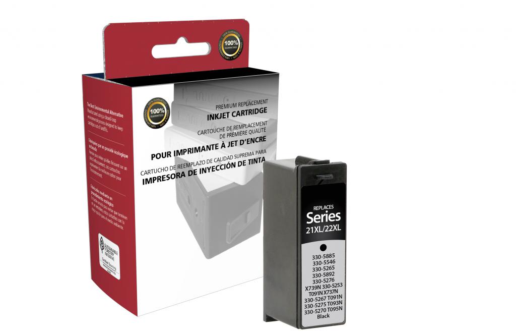 CIG Remanufactured High Yield Black Ink Cartridge (Alternative for Dell 330-5253 T091N 330-5267) (500 Yield)