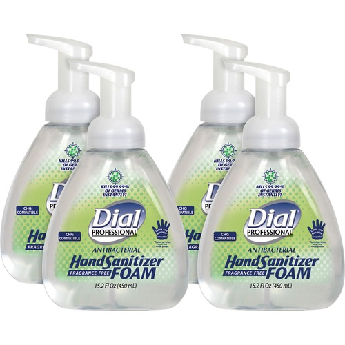 Dial Corporation  Foam Hand Sanitizer, Antibacterial, 15.2 fl. oz., 4/CT, CL