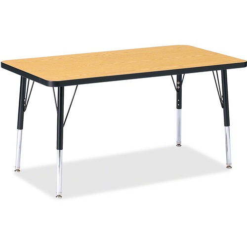 Jonti-Craft, Inc.  Rectangular Activity Table, 24'x36"x15-24", Oak/Black