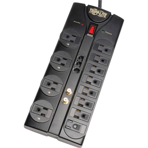 PROTECT IT! SURGE PROTECTOR, 12 OUTLETS, 8 FT CORD, 2880 JOULES, BLACK