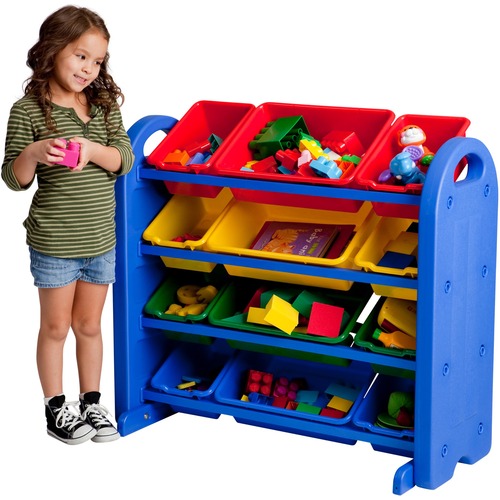 Early Childhood Resources ECR4Kids  4-Tier Toy Organizer w/Bins, 33"x14"x37-1/2", MI