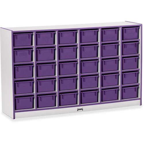 Jonti-Craft, Inc.  Mobile 30 Cubbie-Tray Unit,w/Bins,35.5"x57.5"x15",Purple