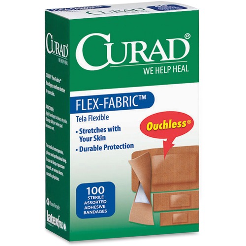 Flex Fabric Bandages, Assorted Sizes, 100 Per Box