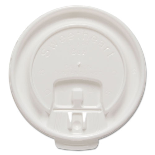 LIFT BACK AND LOCK TAB CUP LIDS FOR FOAM CUPS, FITS 8 OZ TROPHY CUPS, WHITE, 100/PACK