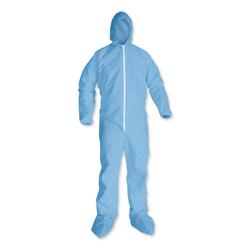 A65 HOOD AND BOOT FLAME-RESISTANT COVERALLS, BLUE, 3X-LARGE, 21/CARTON