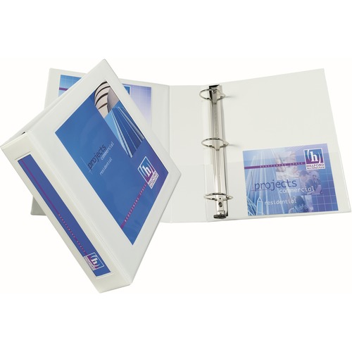 FRAMED VIEW HEAVY-DUTY BINDERS, 3 RINGS, 2" CAPACITY, 11 X 8.5, WHITE