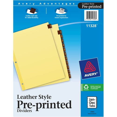 DIVIDERS,LEATHER TABS,MTHLY