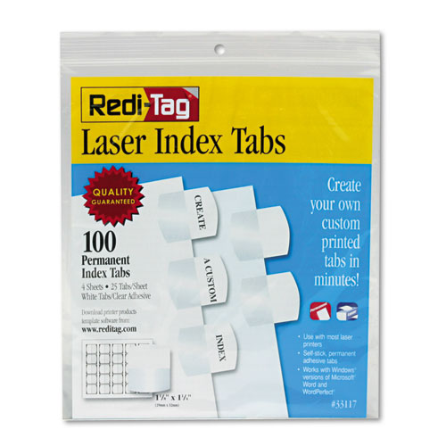 TAB,LASER,1-1/8,100/PK,WE