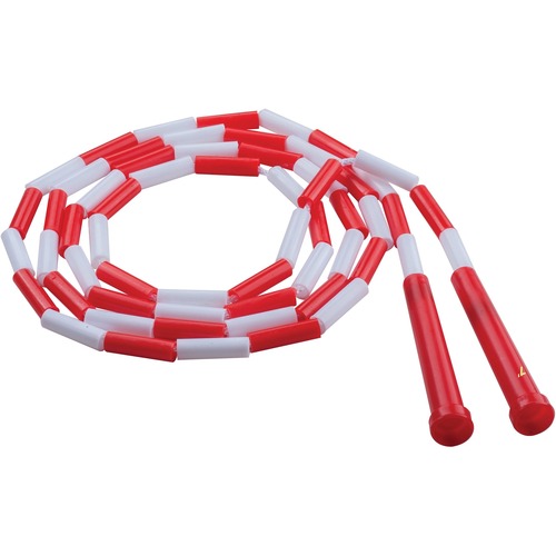 Segmented Plastic Jump Rope, 7ft, Red/white