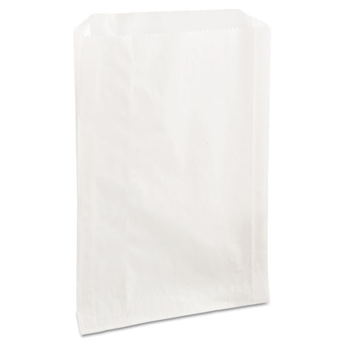 GREASE-RESISTANT SINGLE-SERVE BAGS, 6.5" X 8", WHITE, 2,000/CARTON