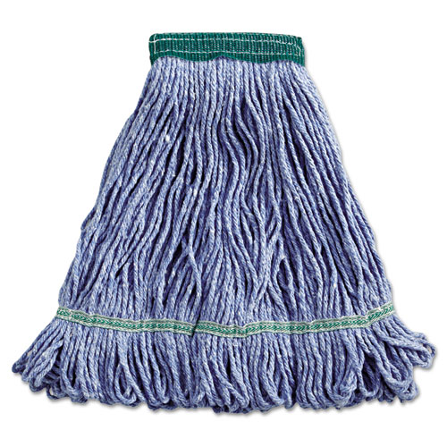 SUPER LOOP WET MOP HEAD, COTTON/SYNTHETIC FIBER, 5" HEADBAND, MEDIUM SIZE, BLUE