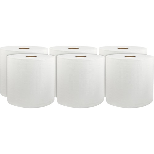 Solaris Paper, Inc.  Roll Towel, Hardwound, 1-Ply, 8"Wx800'L, 6/CT, White