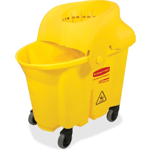 Rubbermaid Commercial Products  Bucket, w/Wringer, WaveBrake, 35Qrt, 16-3/4"x20"x20-1/2", YW