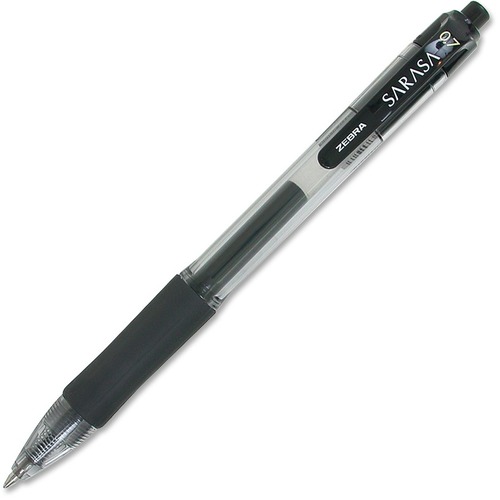 SARASA DRY GEL X20 RETRACTABLE GEL PEN, MEDIUM 0.7MM, BLACK INK, SMOKE BARREL, DOZEN