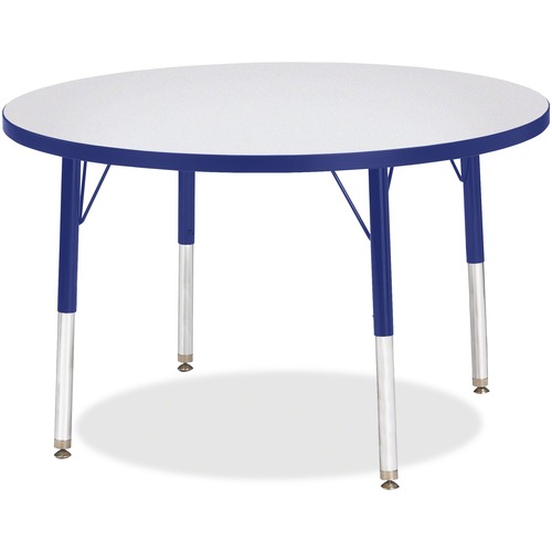 Jonti-Craft, Inc.  Round Activity Table, 36"x24"-31", Gray/Blue